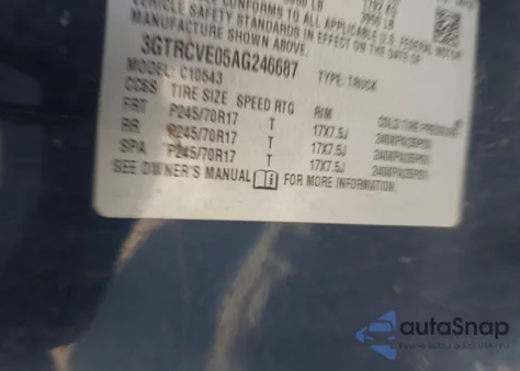 2010 GMC Sierra 1500 Sle z USA, uszkodzony, nr VIN 3GTRCVE05AG246687